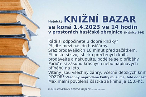 Knižní bazar v Hajnici