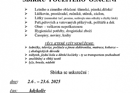 Sbírka oblečení pro potřebné