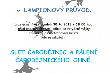 Lampionový průvod a slet čarodějnic