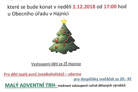 Rozsvícení vánočního stromu v Hajnici