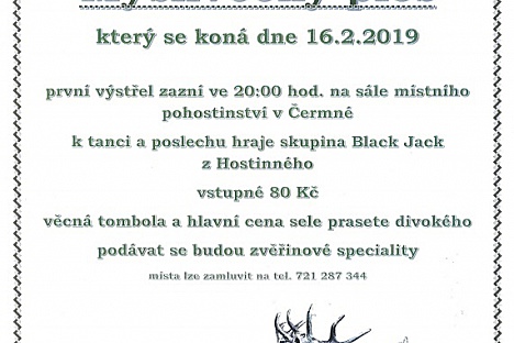 Myslivecký ples v Čermné
