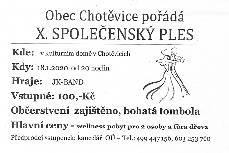 X. společenský ples v Chotěvicích