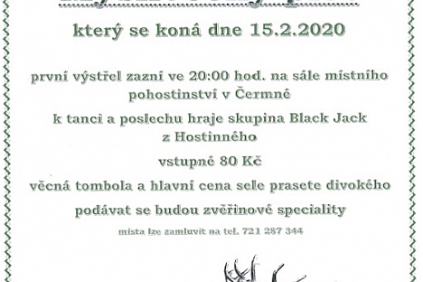 Myslivecký ples v Čermné