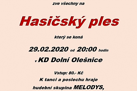 Hasičský ples v Dolní Olešnici
