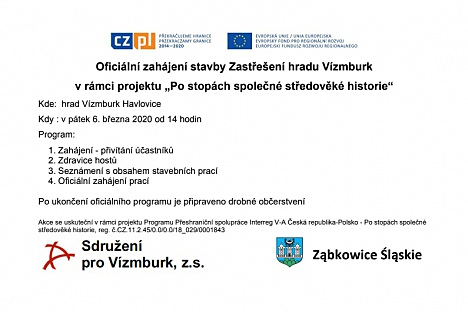 Oficiální zahájení prací na zastřešení hradu Vízmburk
