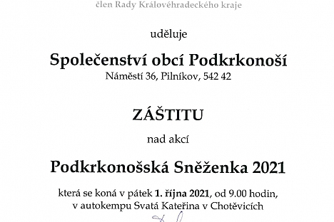MUDr. Zdeněk Fink  podpořil záštitou akci pro žáky základních škol z Podkrkonoší