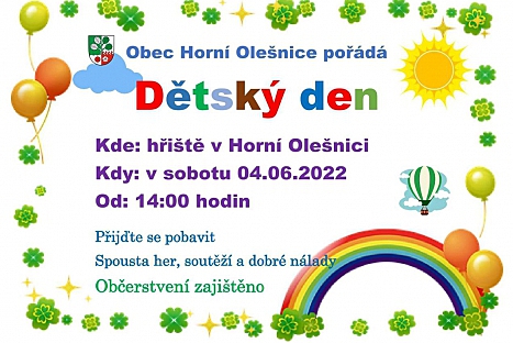 Pozvánka na Dětský den do Horní Olešnice
